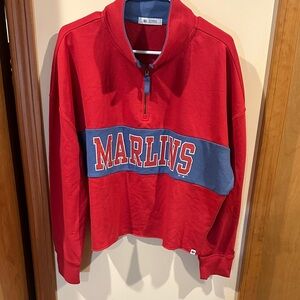 47 Brand Red and Blue Women's Turtleneck Sweater